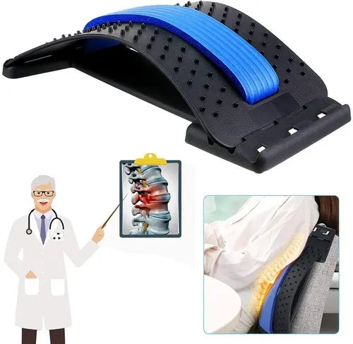 Magic Back Stretcher Lower Lumbar Massage Support Spine Pain Relief Back Massager