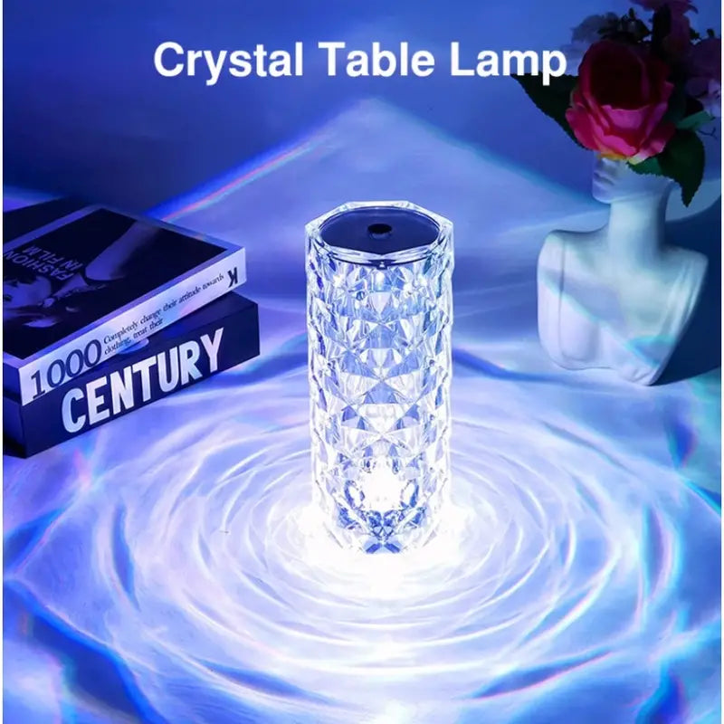 [ FREE DELIVERY ] Crystal Diamond Lamp 16 Colors Changing with Remote Control USB Rechargeable Rose Light | Fancy Table Lamp