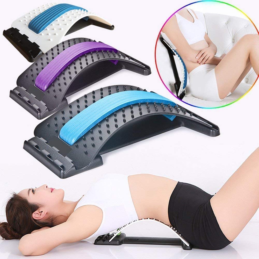 Magic Back Stretcher Lower Lumbar Massage Support Spine Pain Relief Back Massager