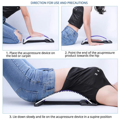 Magic Back Stretcher Lower Lumbar Massage Support Spine Pain Relief Back Massager